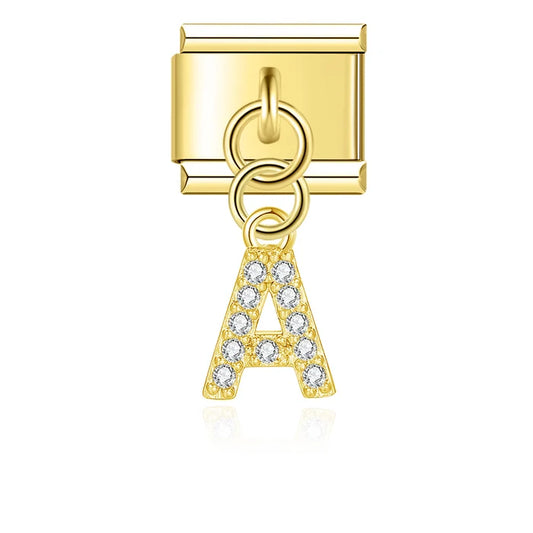 Abecedario colgante dorado