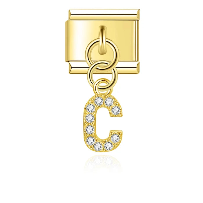 Abecedario colgante dorado
