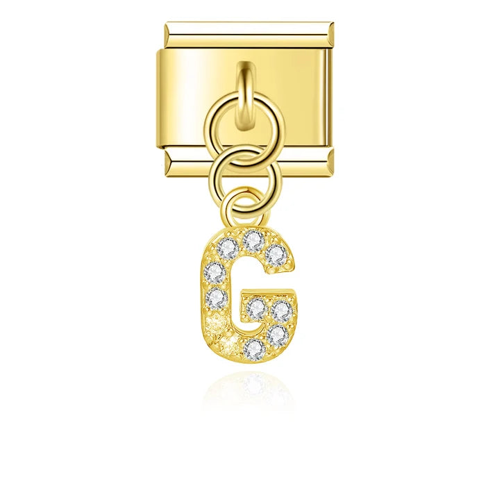 Abecedario colgante dorado