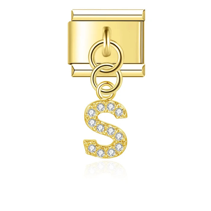 Abecedario colgante dorado