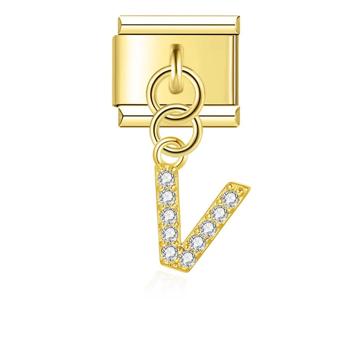 Abecedario colgante dorado