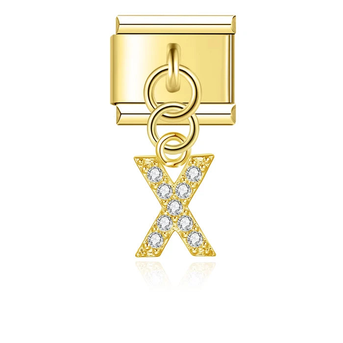 Abecedario colgante dorado