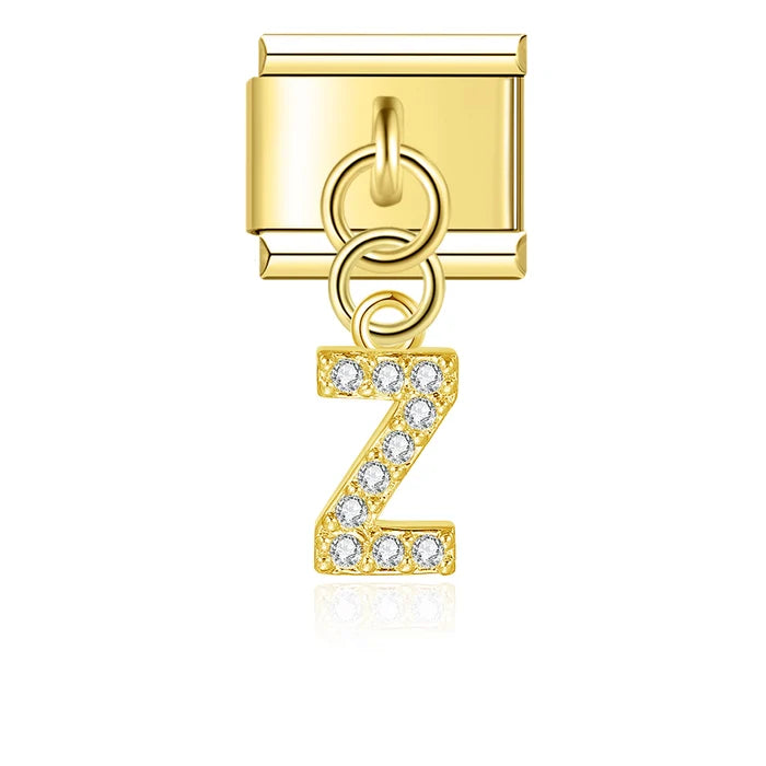 Abecedario colgante dorado