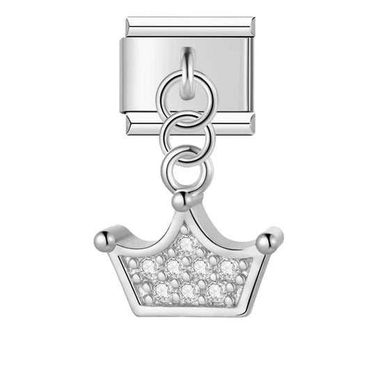 Charm colgante corona plateada