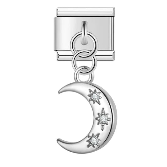Charm colgante luna plateada