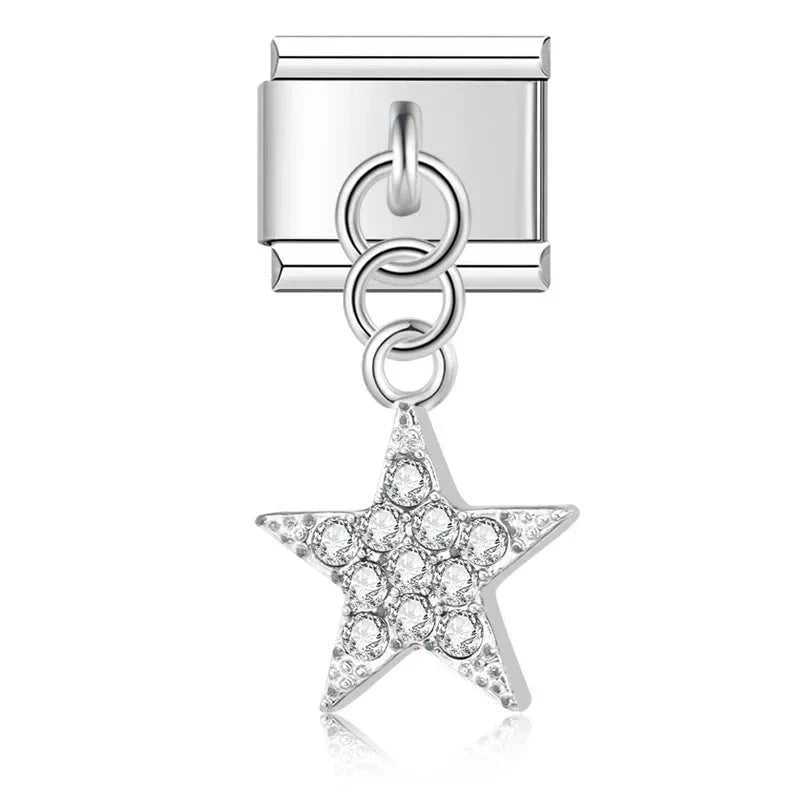 Charm colgante estrella con pedrería