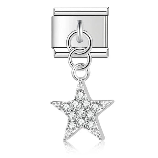 Charm colgante estrella con pedrería