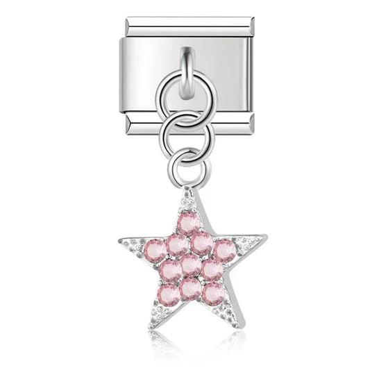 Charm colgante estrella rosa