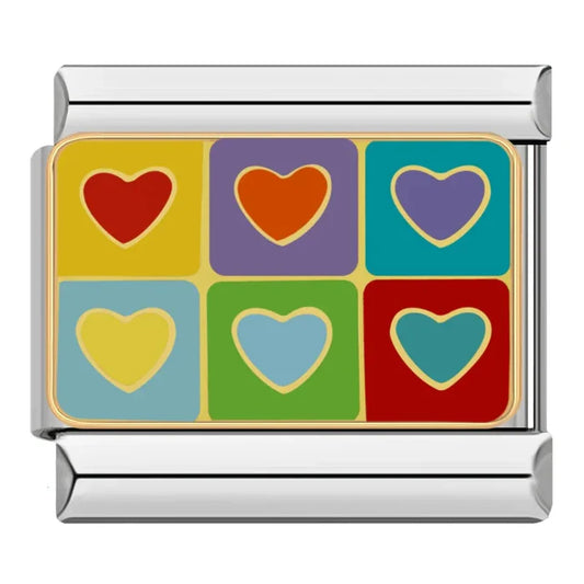 Charm corazones de colores