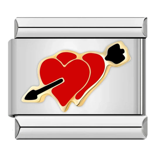 Charm corazones flechados