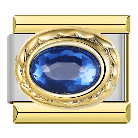 Charm piedra azul ovalada