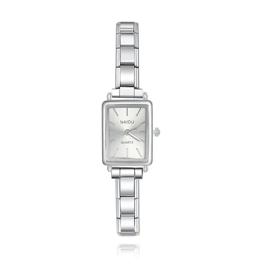 Reloj cuadrado plateado
