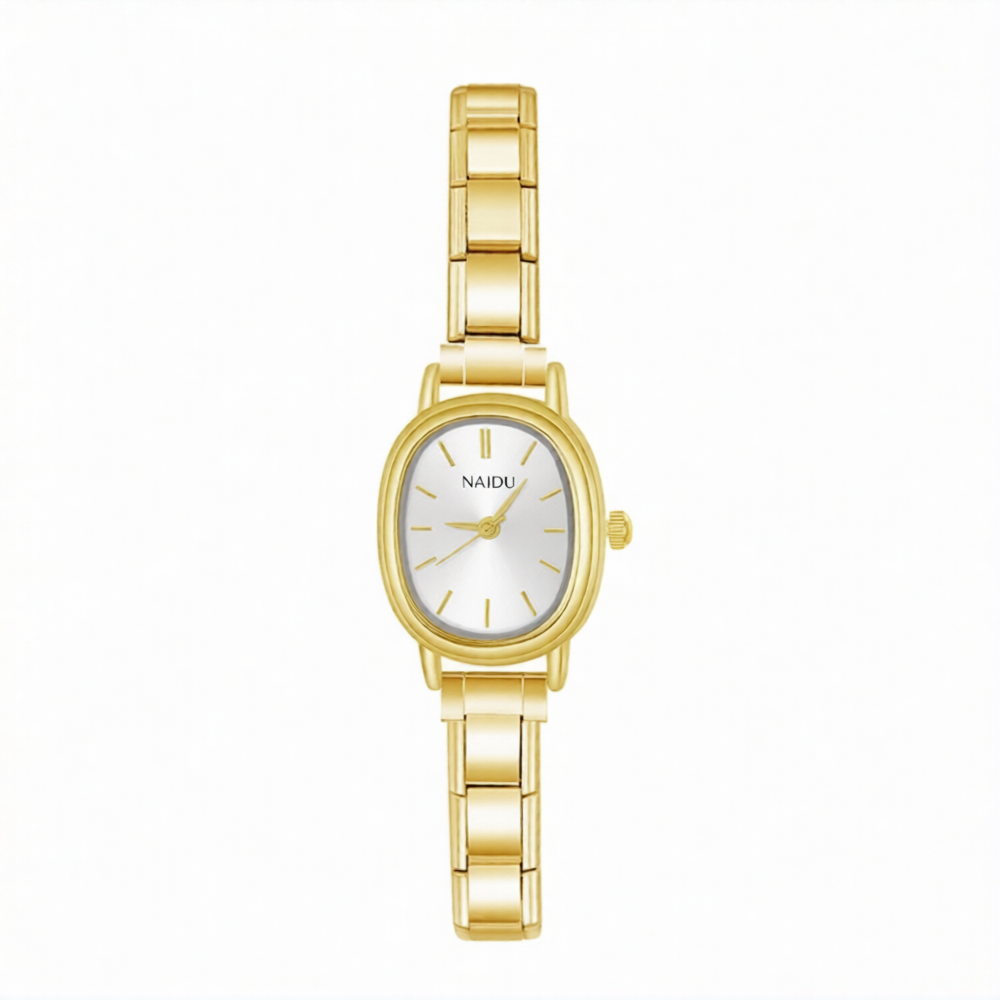 Reloj ovalado dorado
