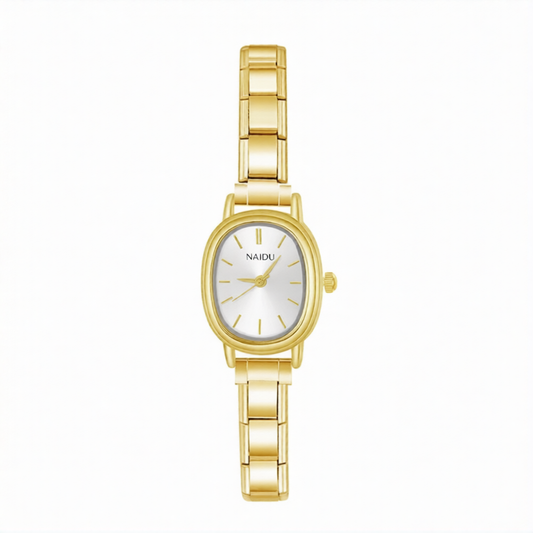 Reloj ovalado dorado